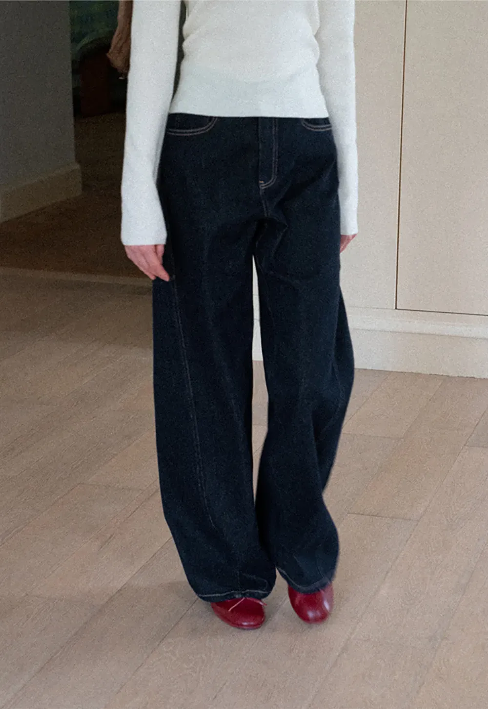 Wide Leg High Waist Denim Jeans