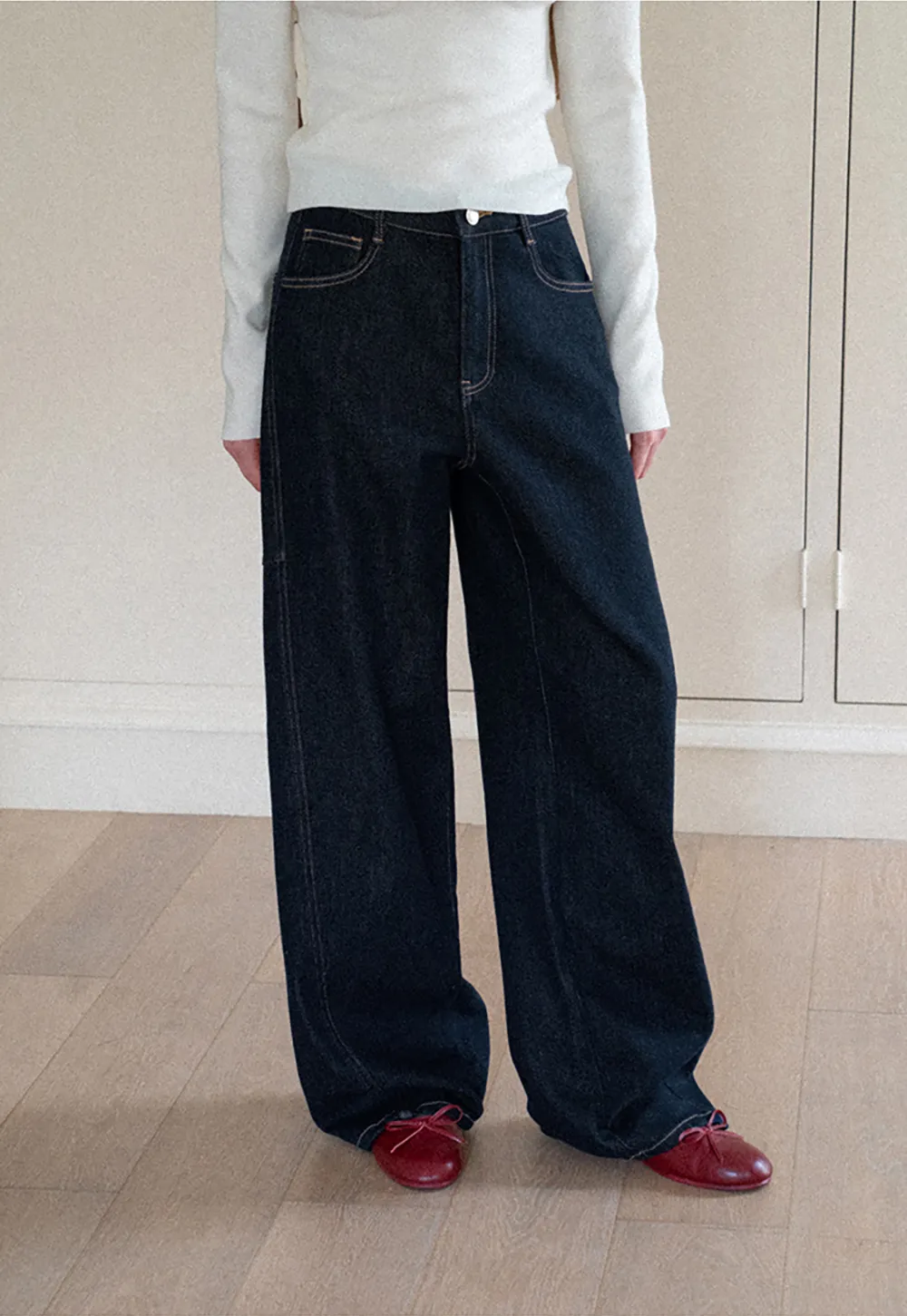 Wide Leg High Waist Denim Jeans