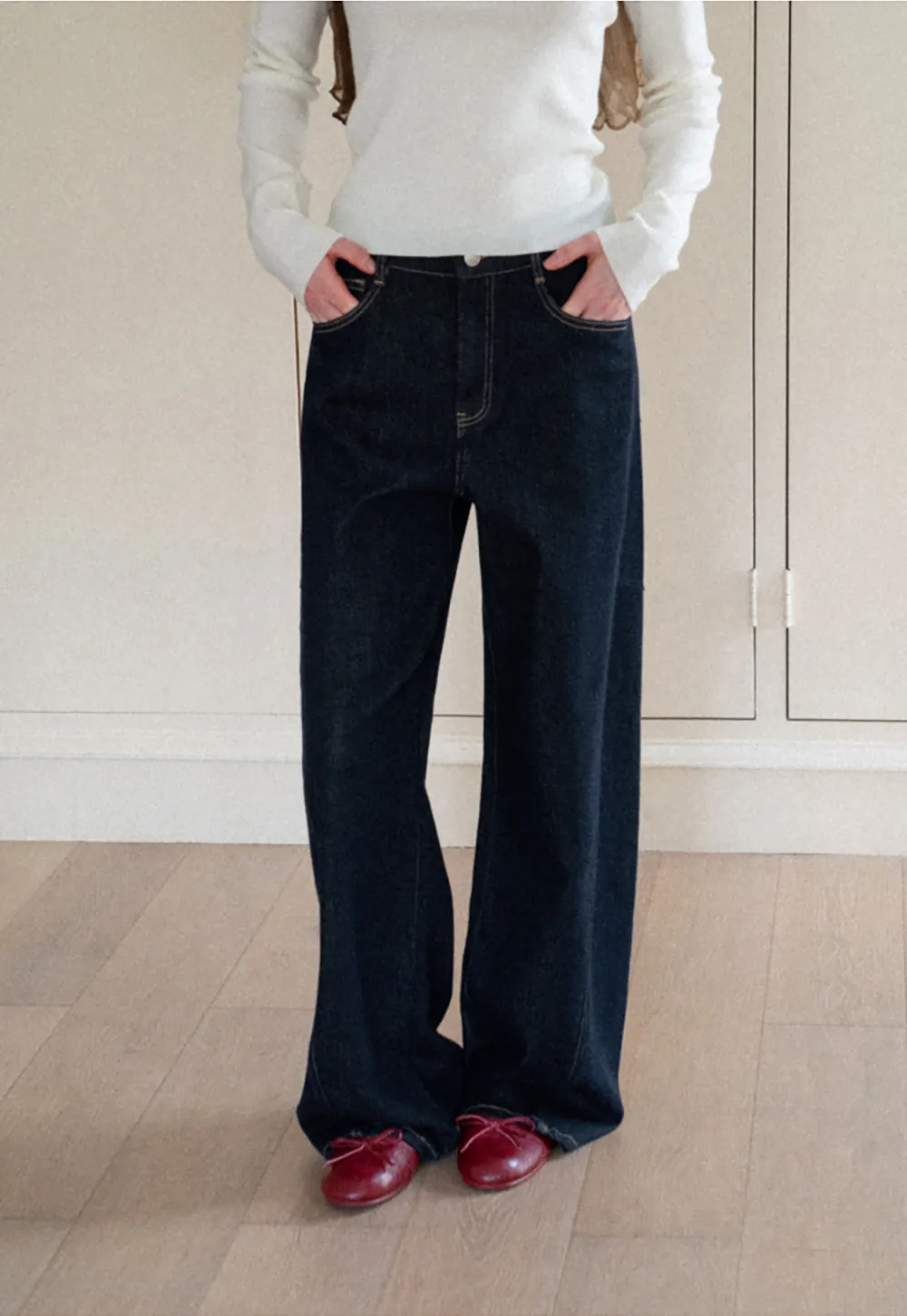 Wide Leg High Waist Denim Jeans