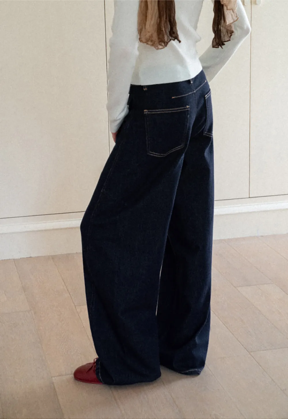 Wide Leg High Waist Denim Jeans