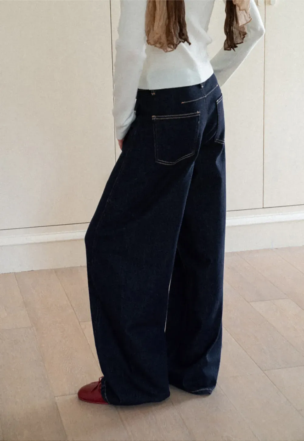 Wide Leg High Waist Denim Jeans