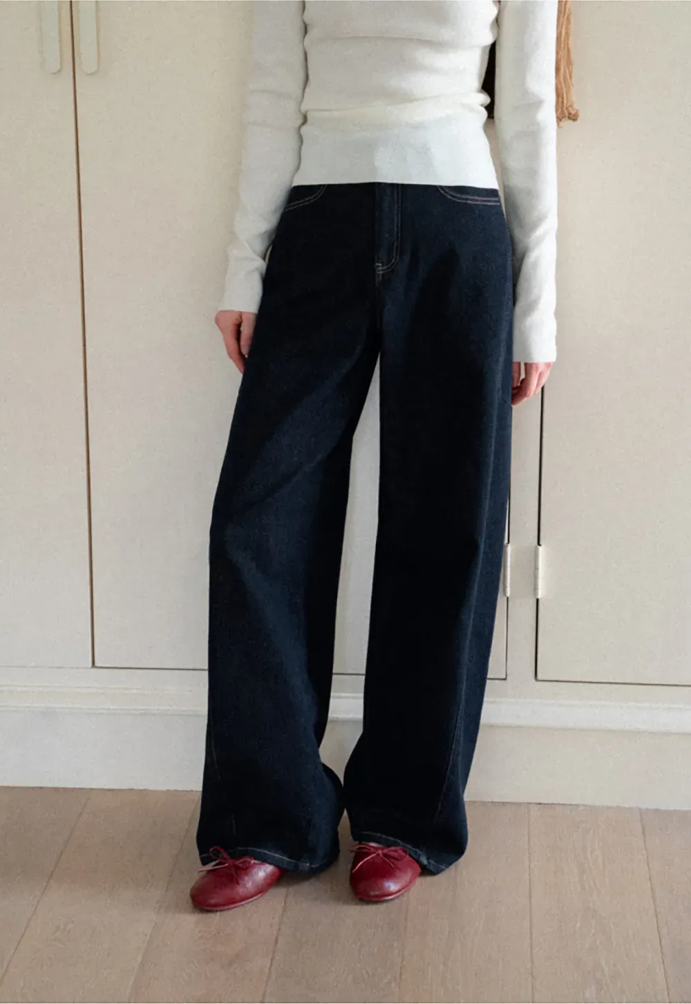 Wide Leg High Waist Denim Jeans