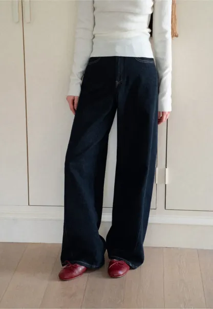 Wide Leg High Waist Denim Jeans