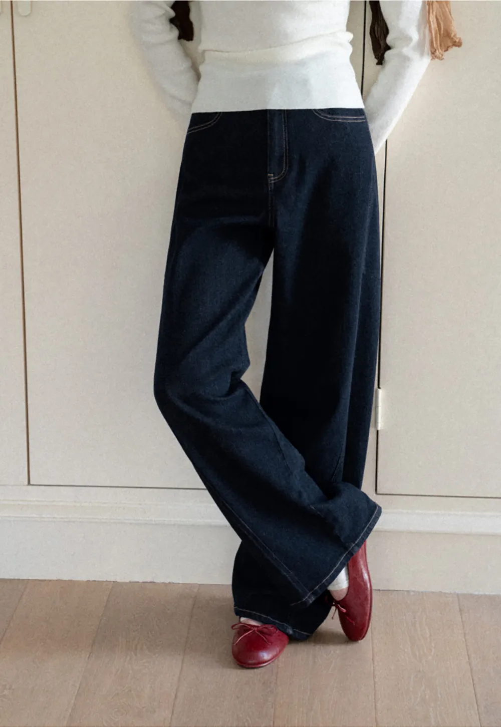 Wide Leg High Waist Denim Jeans