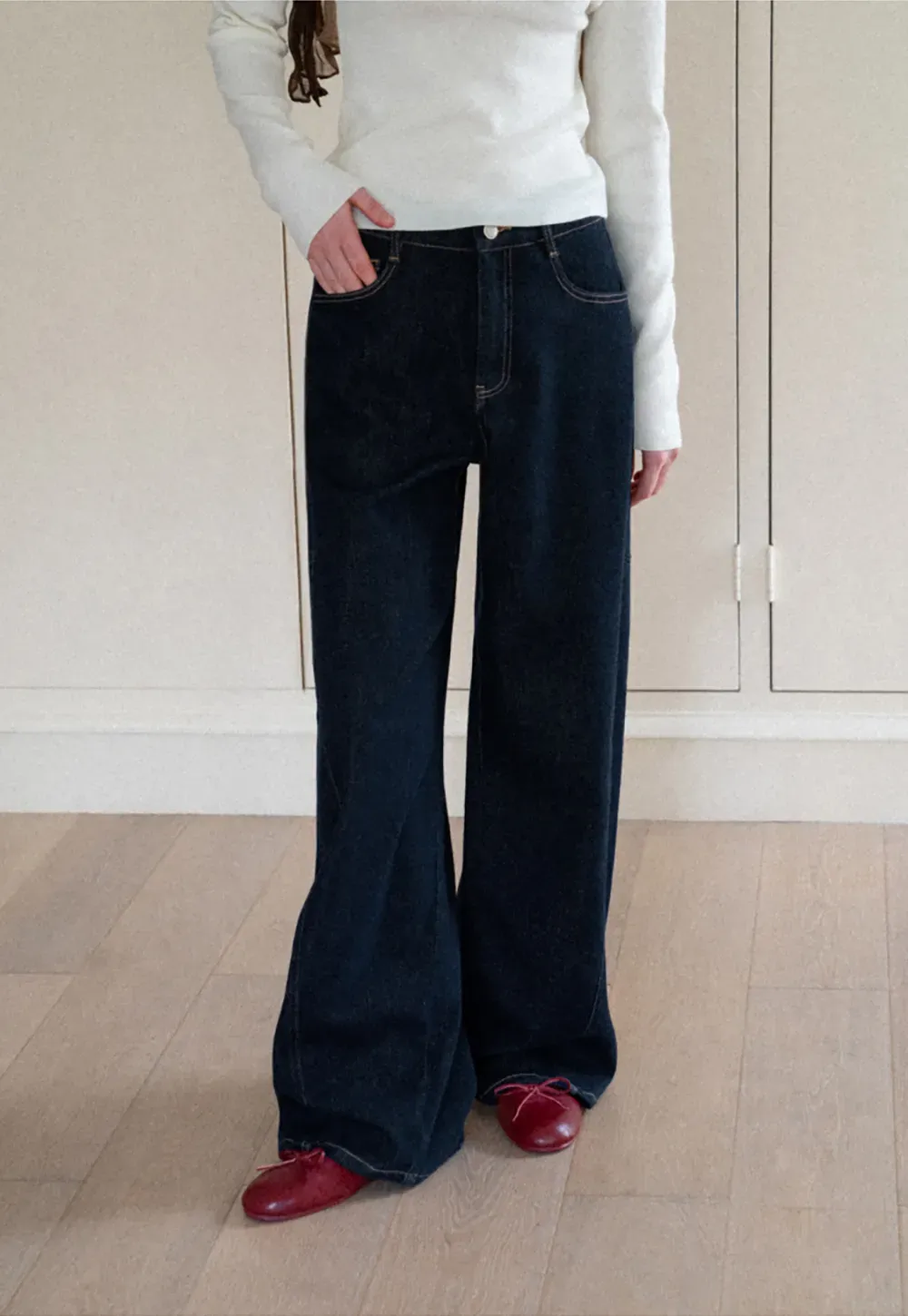 Wide Leg High Waist Denim Jeans