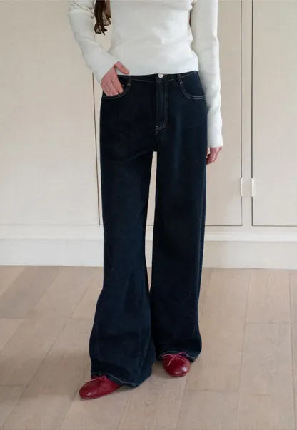 Wide Leg High Waist Denim Jeans