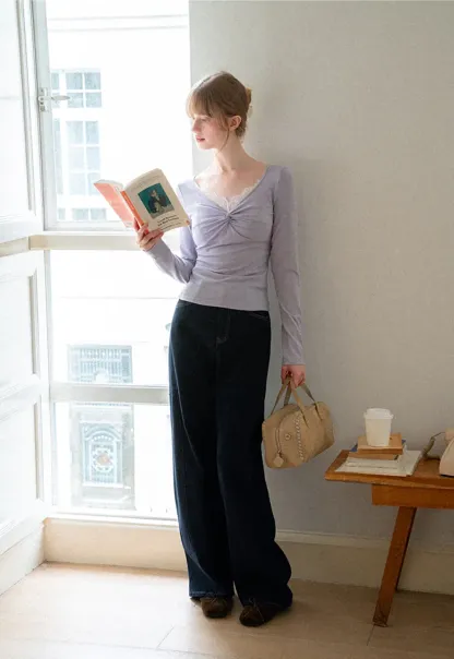 Wide Leg High Waist Denim Jeans