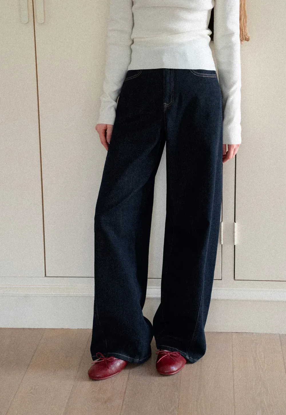 Wide Leg High Waist Denim Jeans