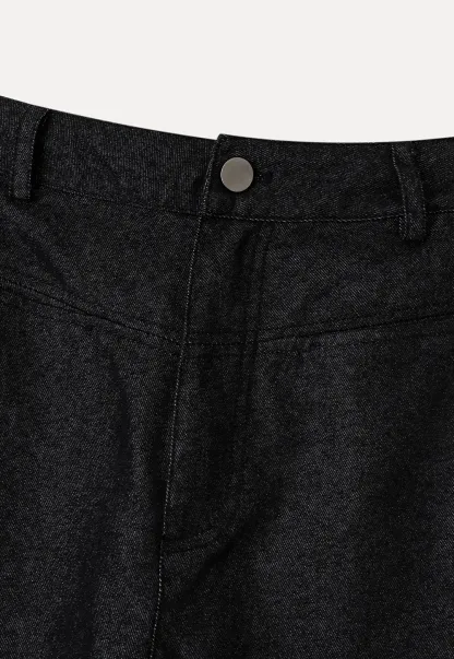 High Waist Pleated Wide Leg Jeans