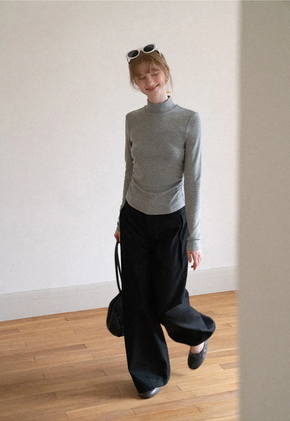 High Waist Pleated Wide Leg Jeans