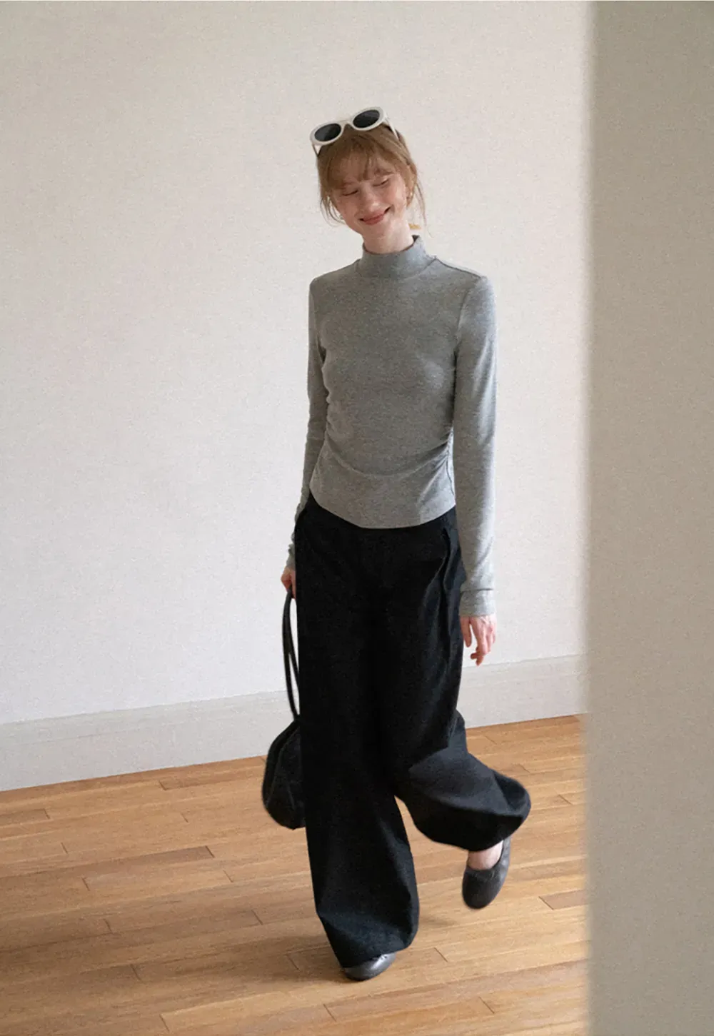 High Waist Pleated Wide Leg Jeans