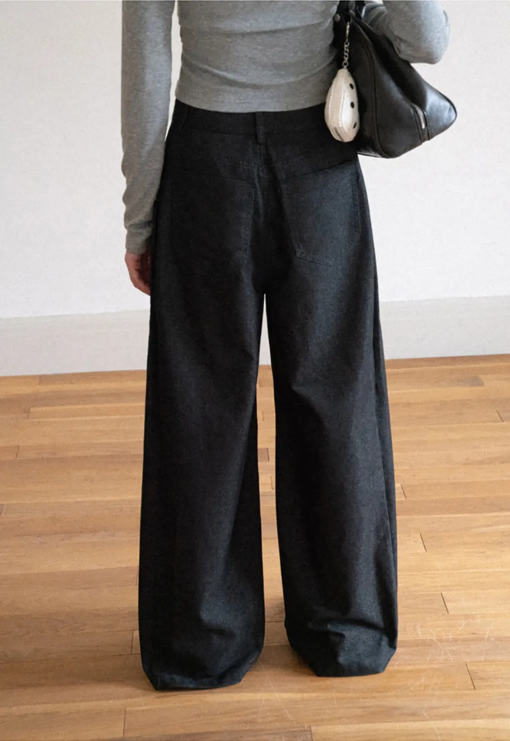 High Waist Pleated Wide Leg Jeans