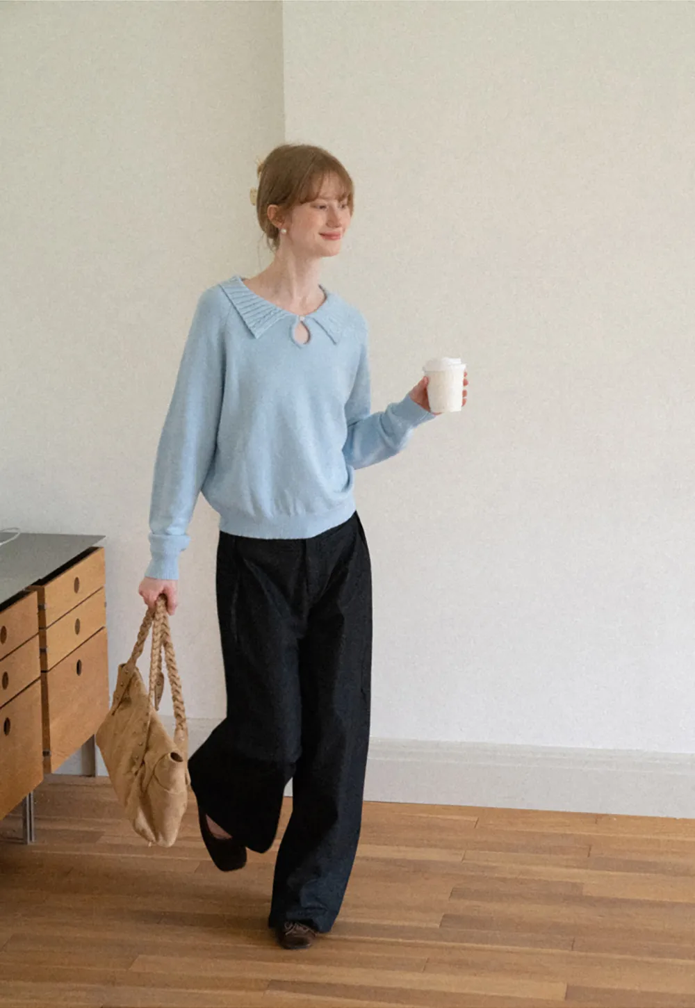 High Waist Pleated Wide Leg Jeans