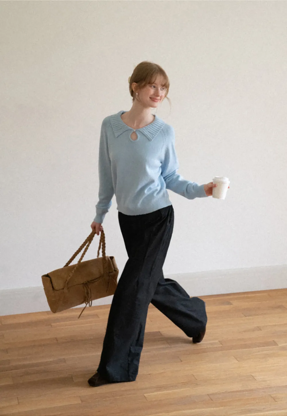 High Waist Pleated Wide Leg Jeans