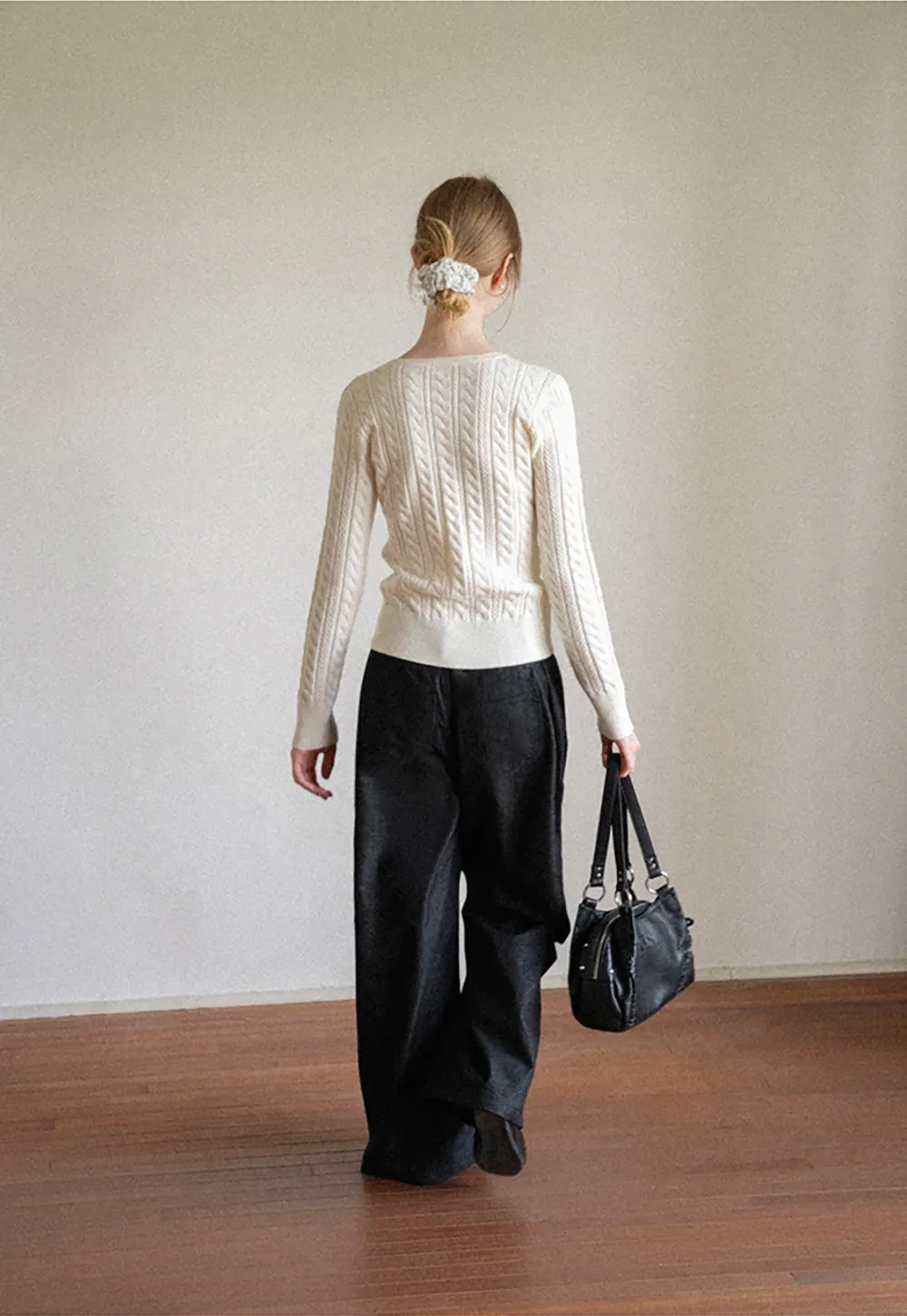 High Waist Pleated Wide Leg Jeans