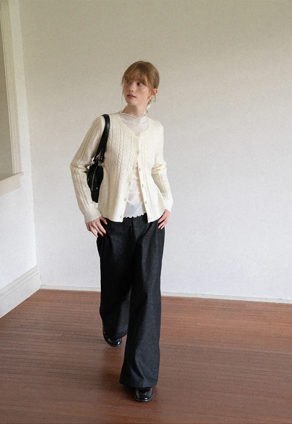 High Waist Pleated Wide Leg Jeans