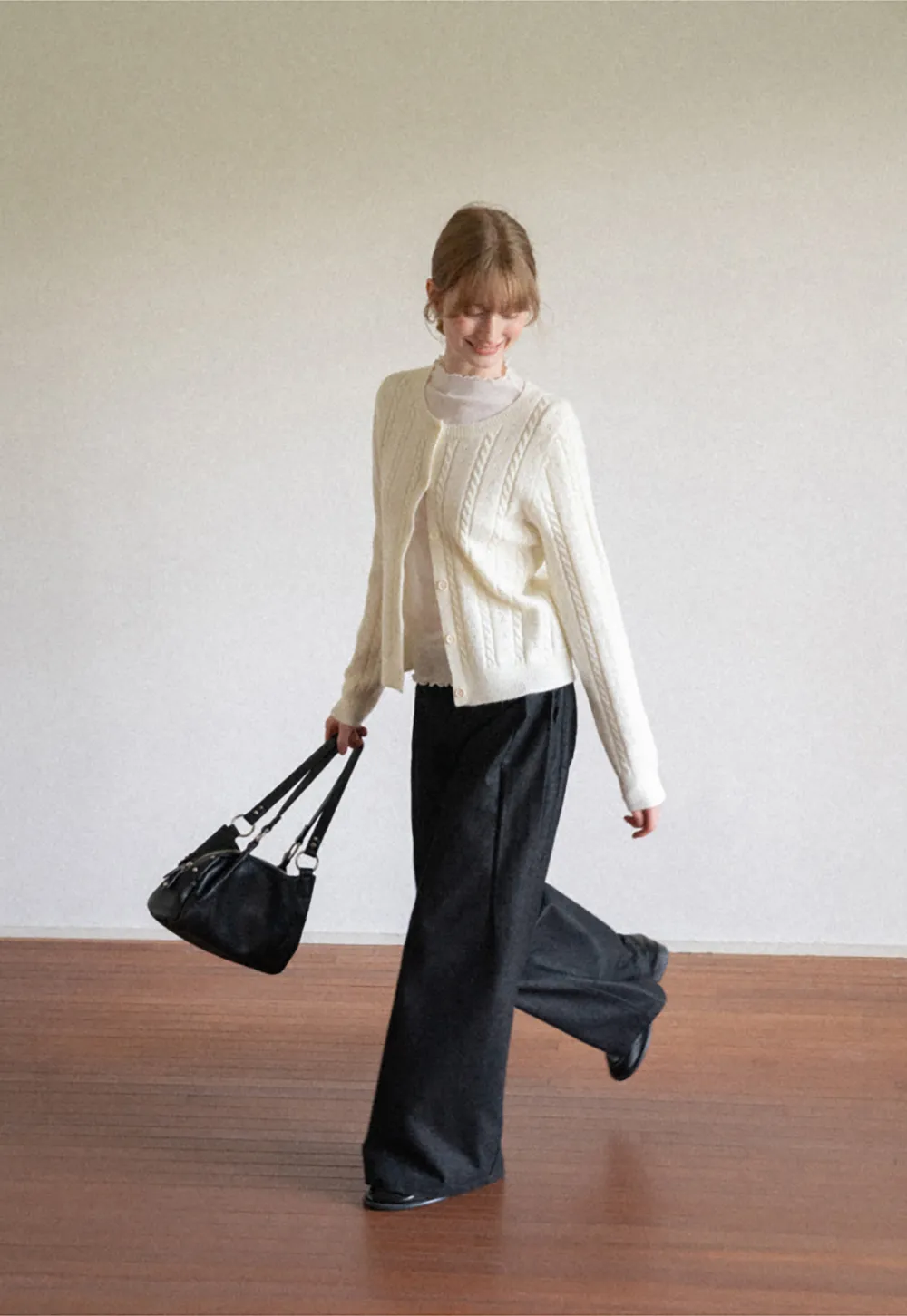 High Waist Pleated Wide Leg Jeans