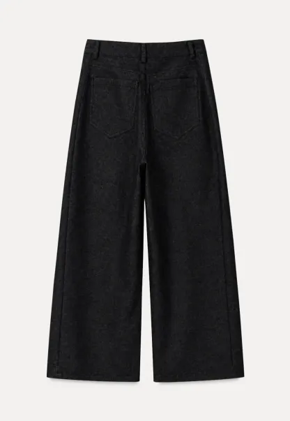 High Waist Pleated Wide Leg Jeans