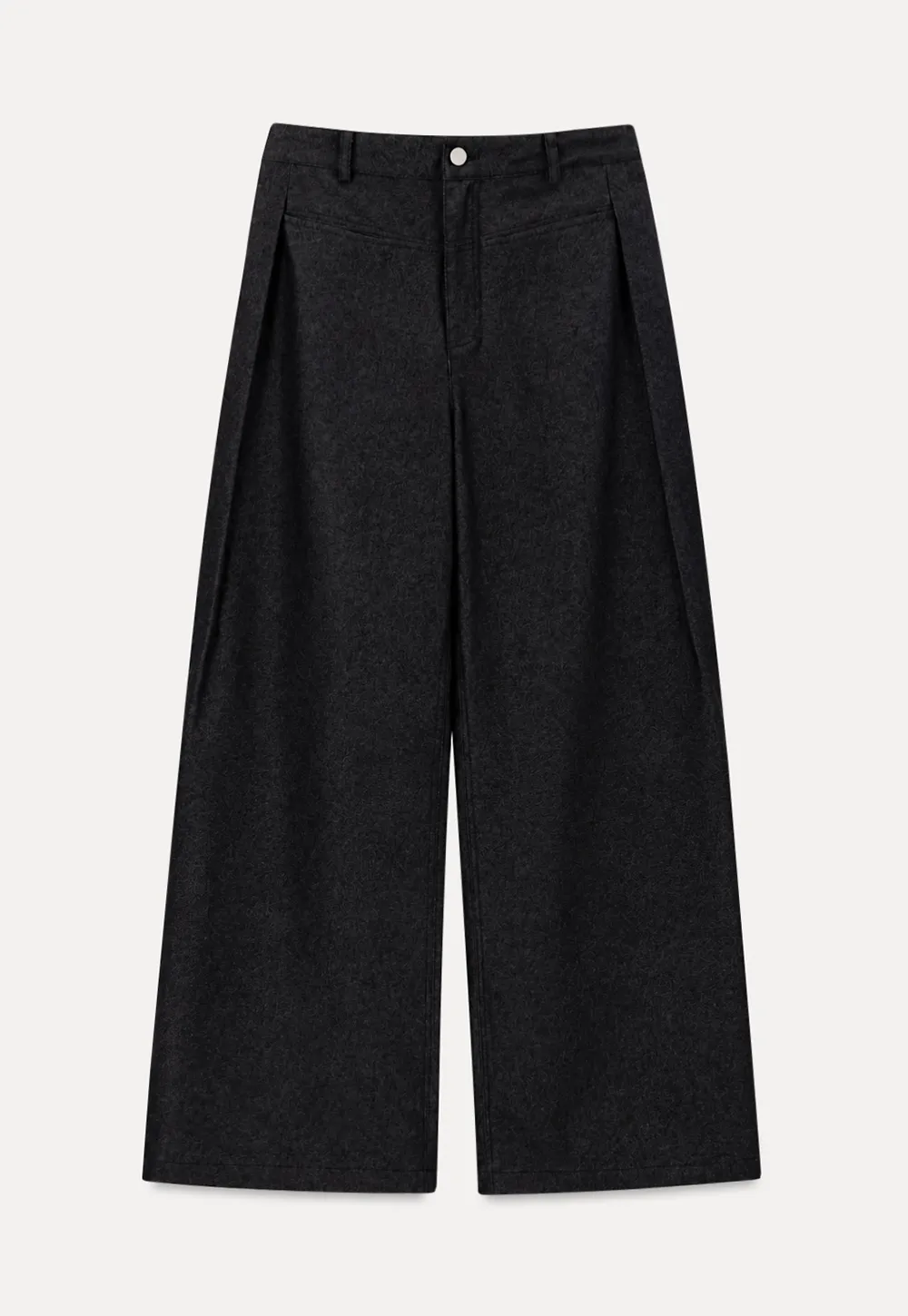 High Waist Pleated Wide Leg Jeans