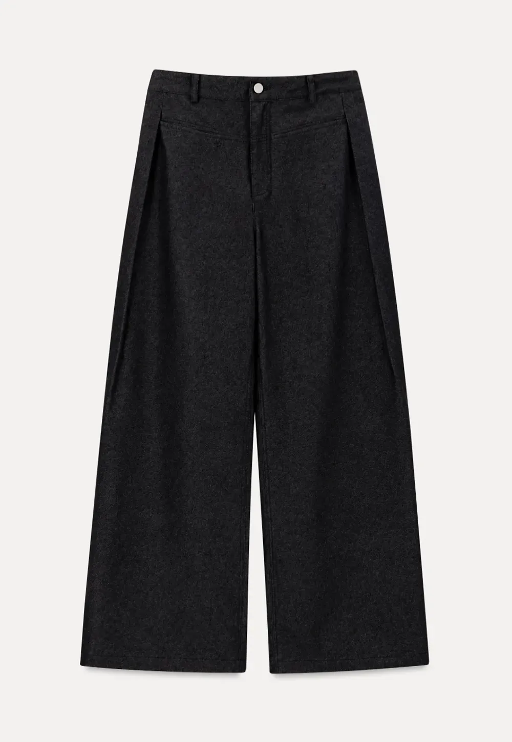 High Waist Pleated Wide Leg Jeans