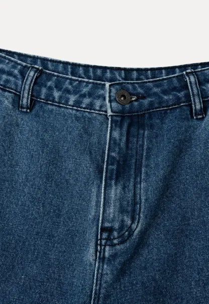 High Waist Wide Leg Straight Fit Jeans