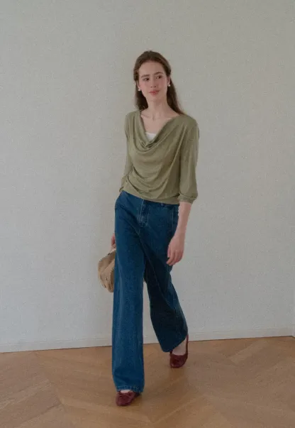 High Waist Wide Leg Straight Fit Jeans