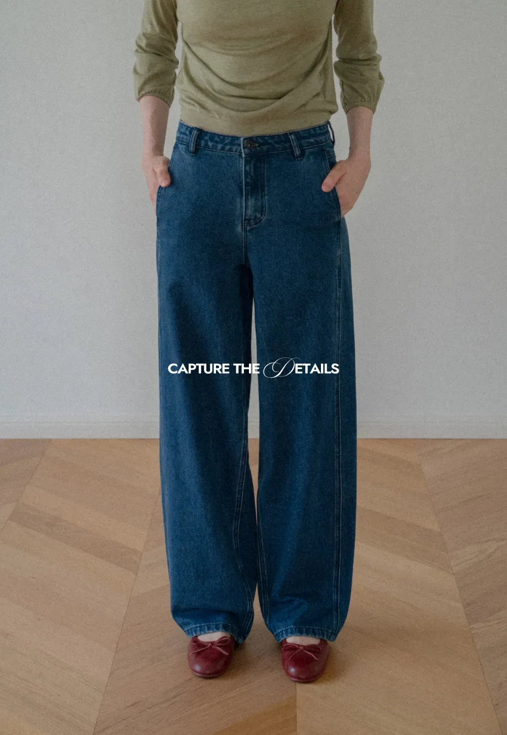 High Waist Wide Leg Straight Fit Jeans