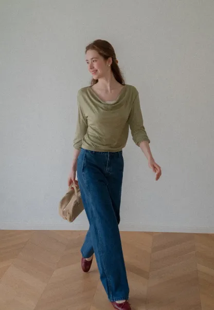 High Waist Wide Leg Straight Fit Jeans
