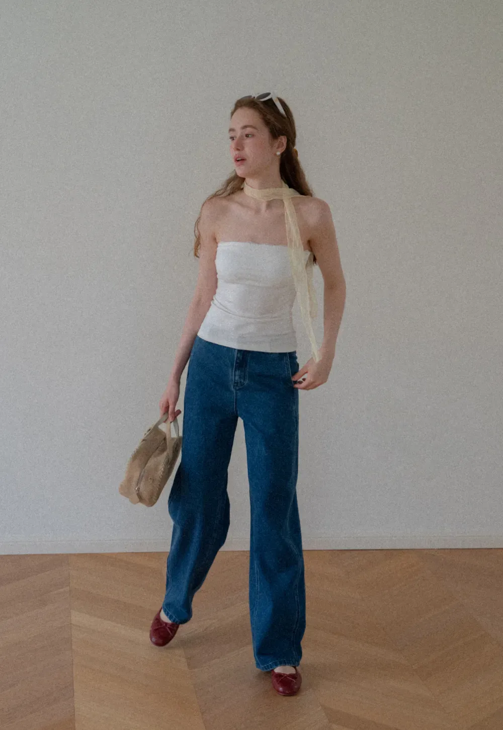 High Waist Wide Leg Straight Fit Jeans