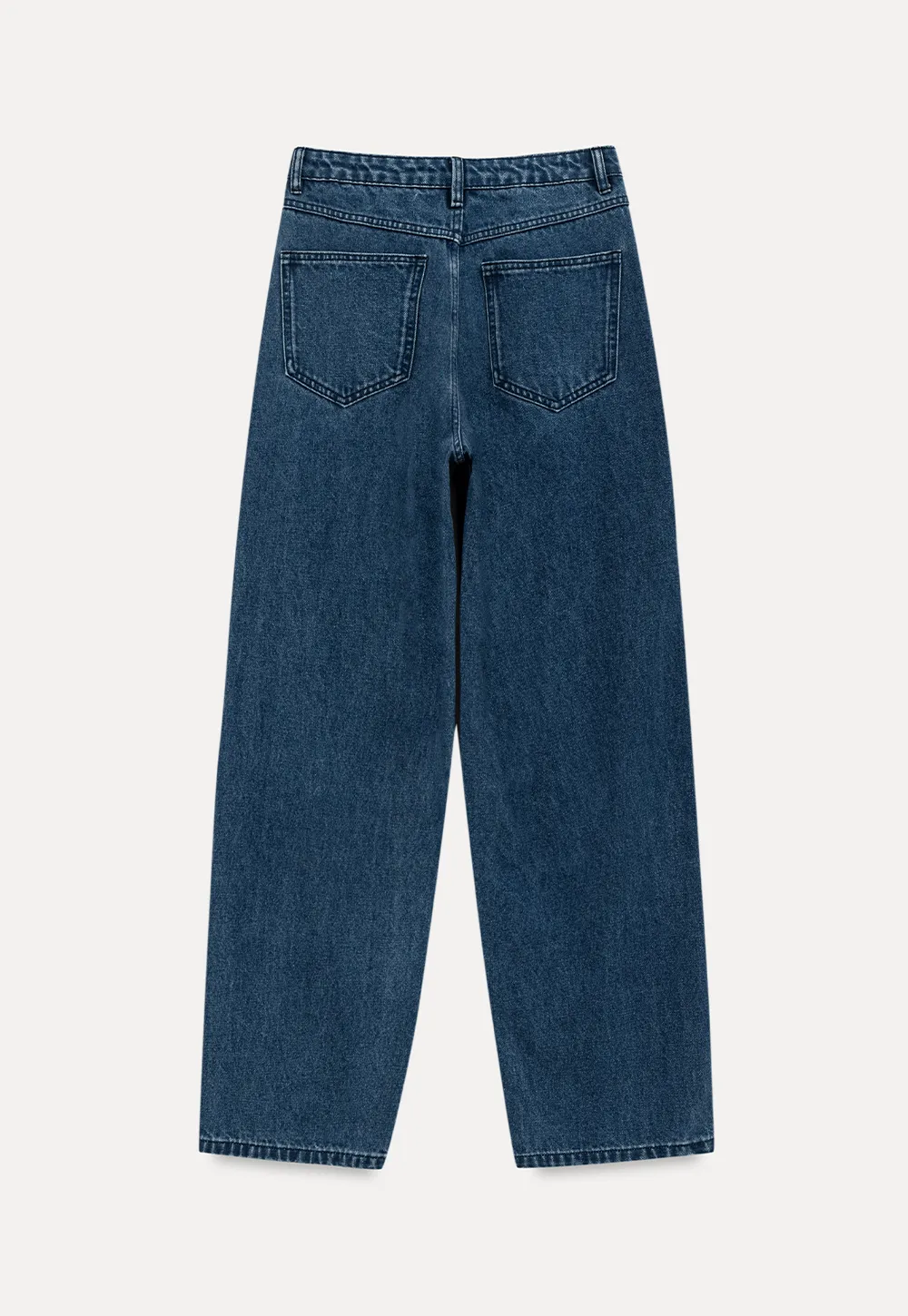 High Waist Wide Leg Straight Fit Jeans