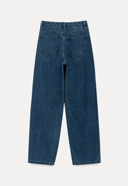 High Waist Wide Leg Straight Fit Jeans