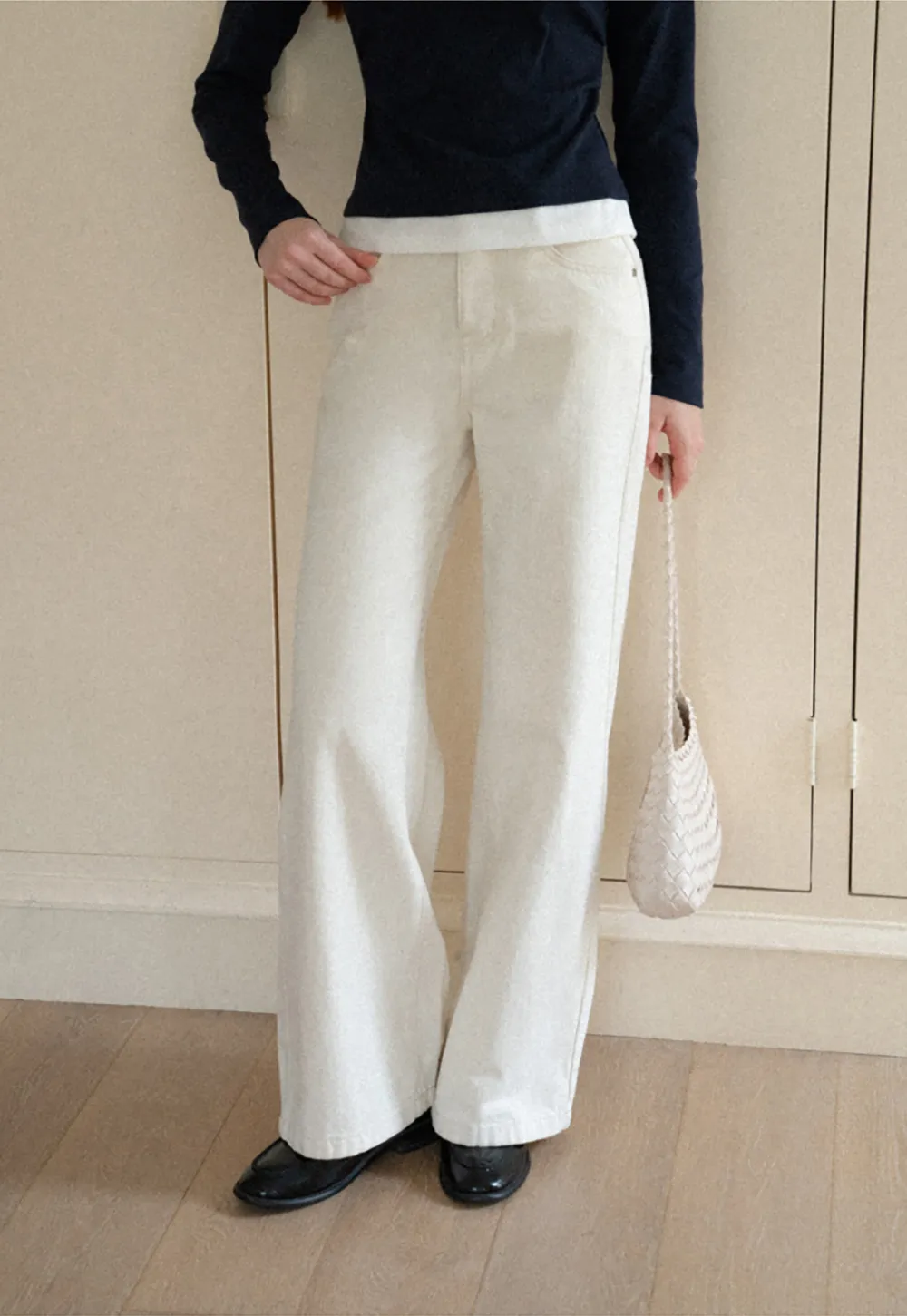 Wide Leg Cropped Denim Pant