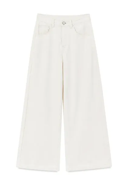 Wide Leg Cropped Denim Pant