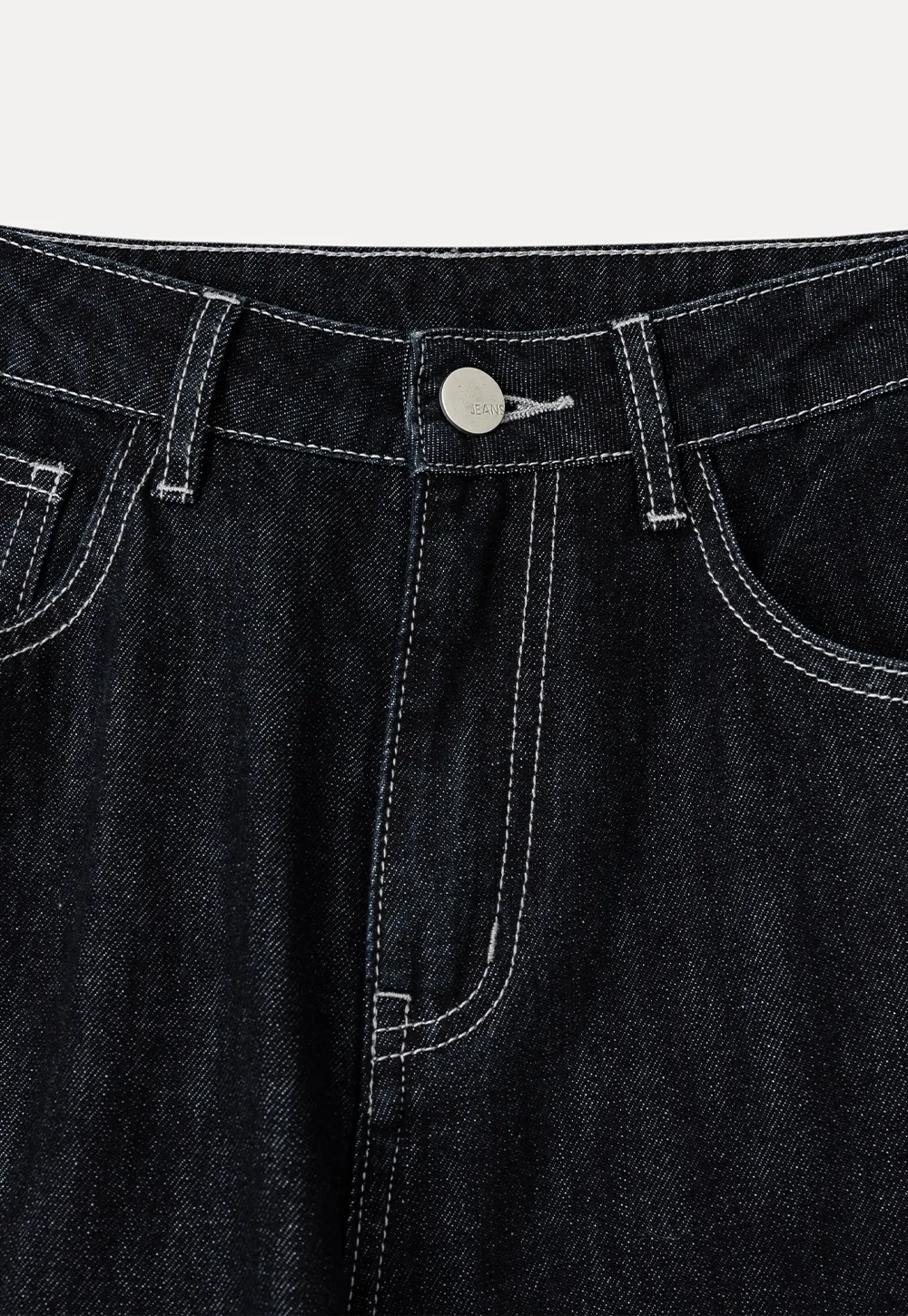 Wide Leg Cuffed Hem Denim Jeans