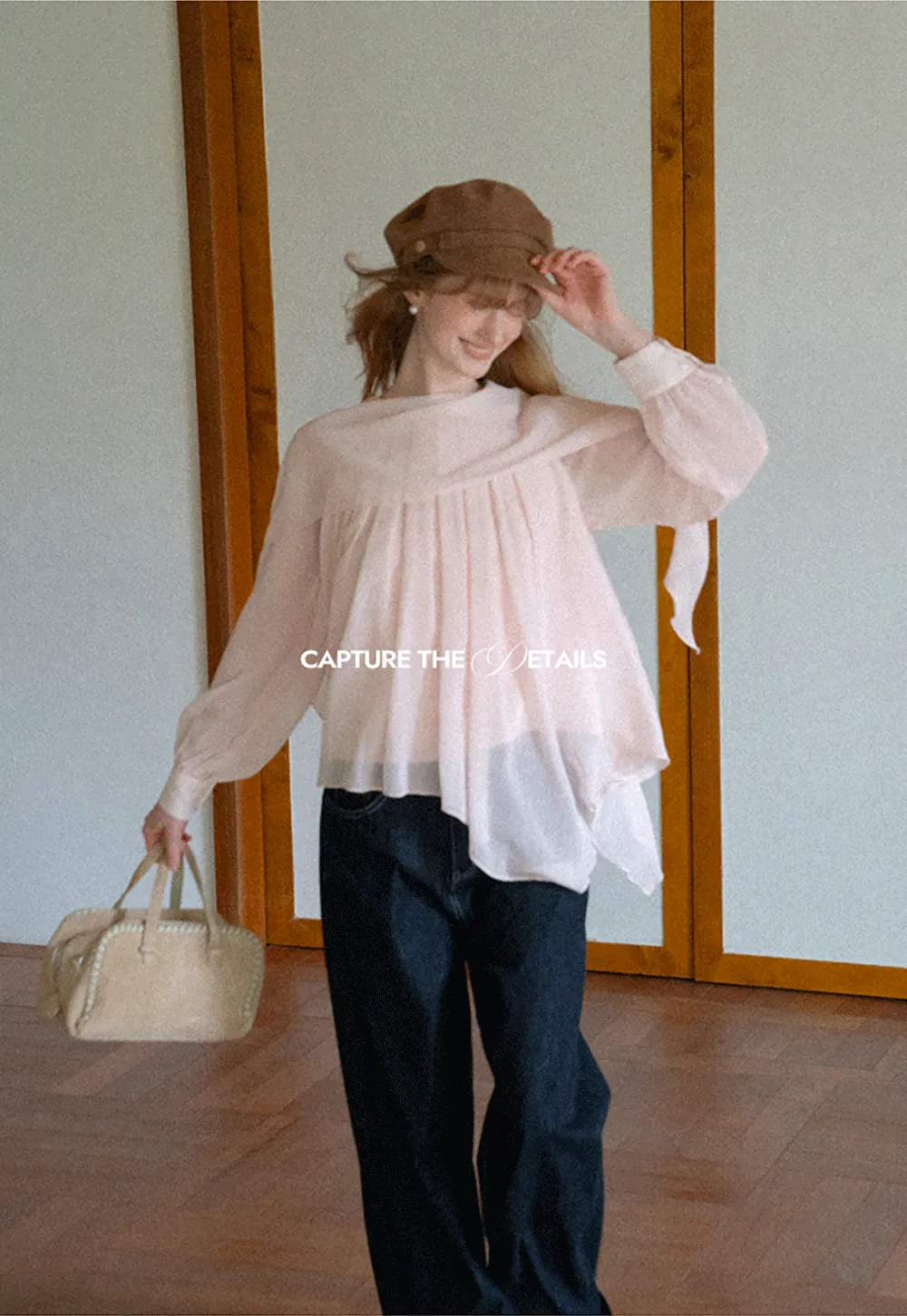 Wide Leg Cuffed Hem Denim Jeans