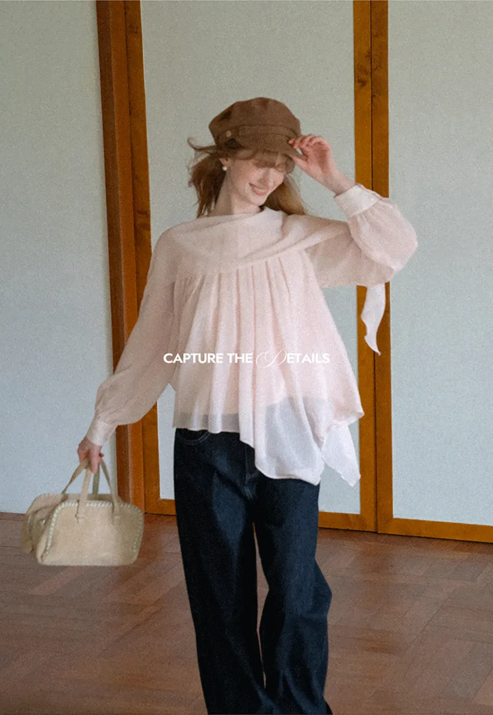Wide Leg Cuffed Hem Denim Jeans