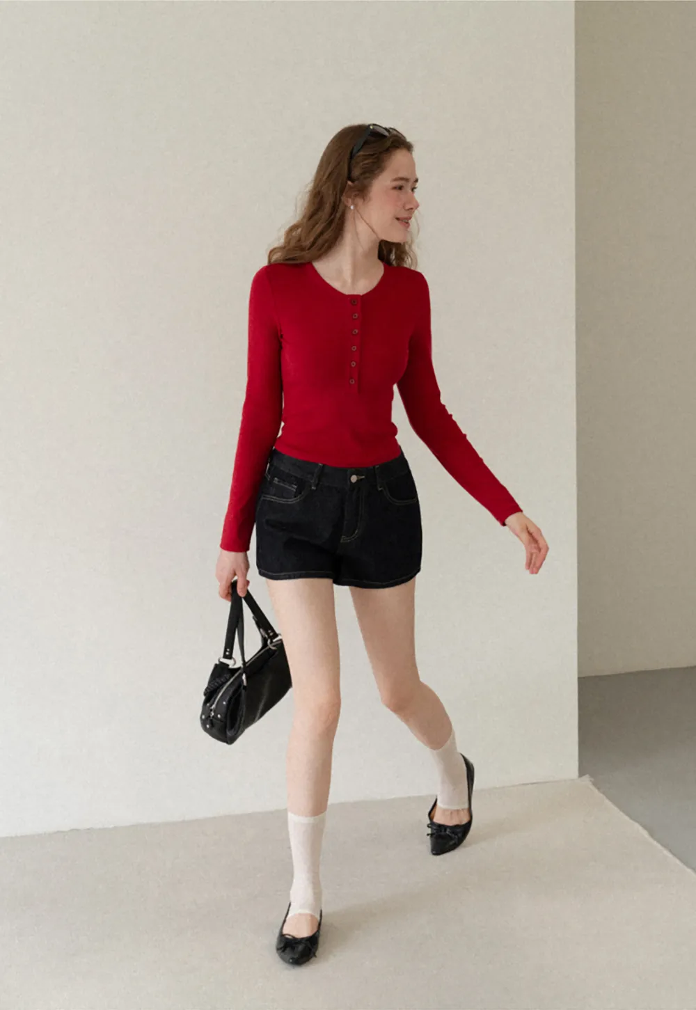 High Waist Cropped Denim Shorts