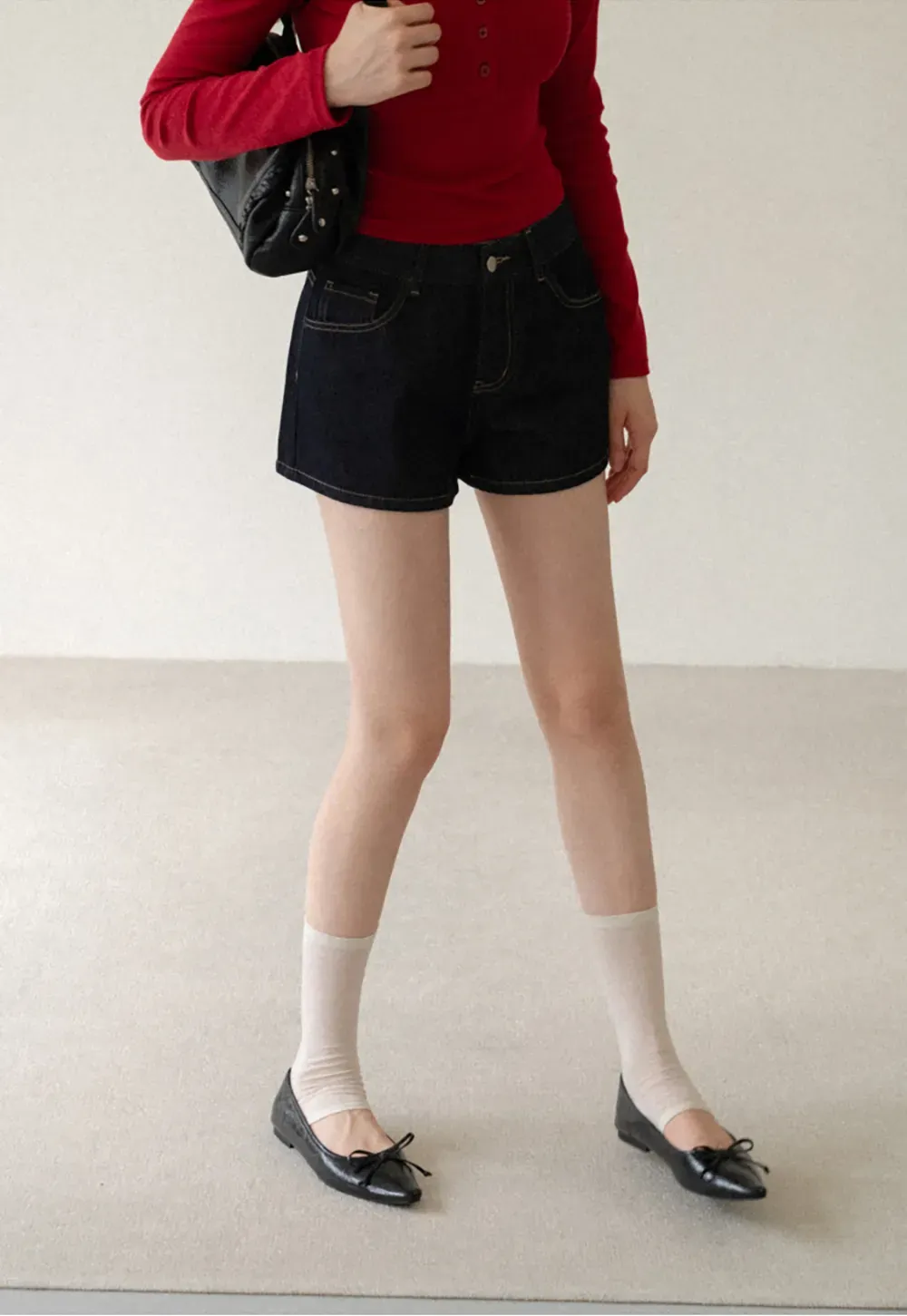 High Waist Cropped Denim Shorts