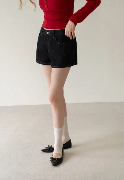 High Waist Cropped Denim Shorts