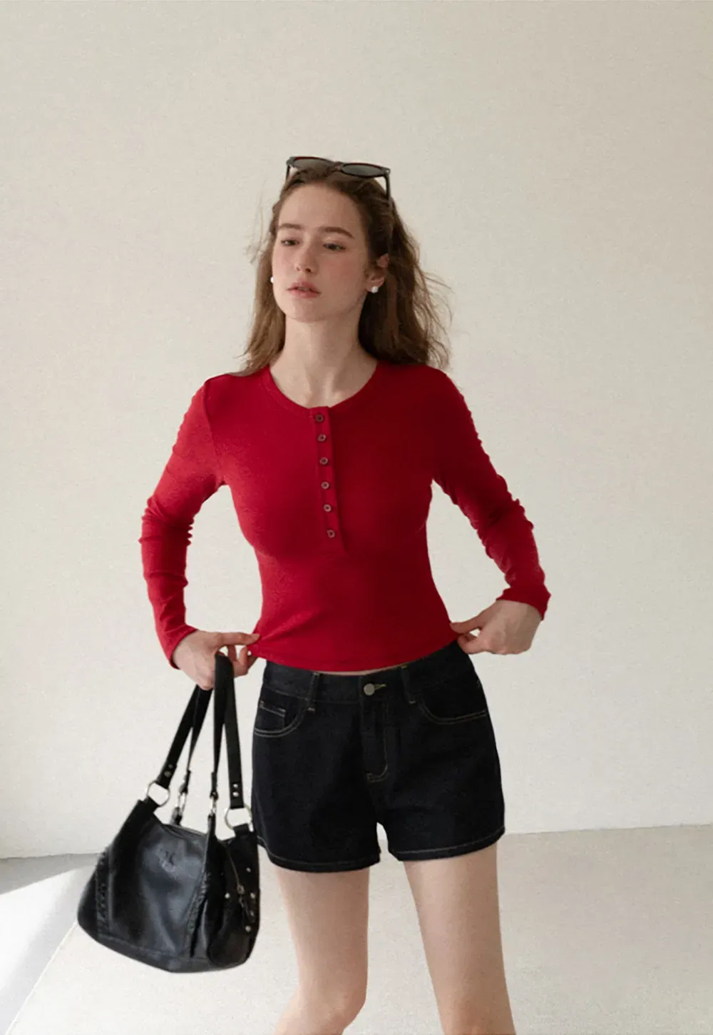 High Waist Cropped Denim Shorts