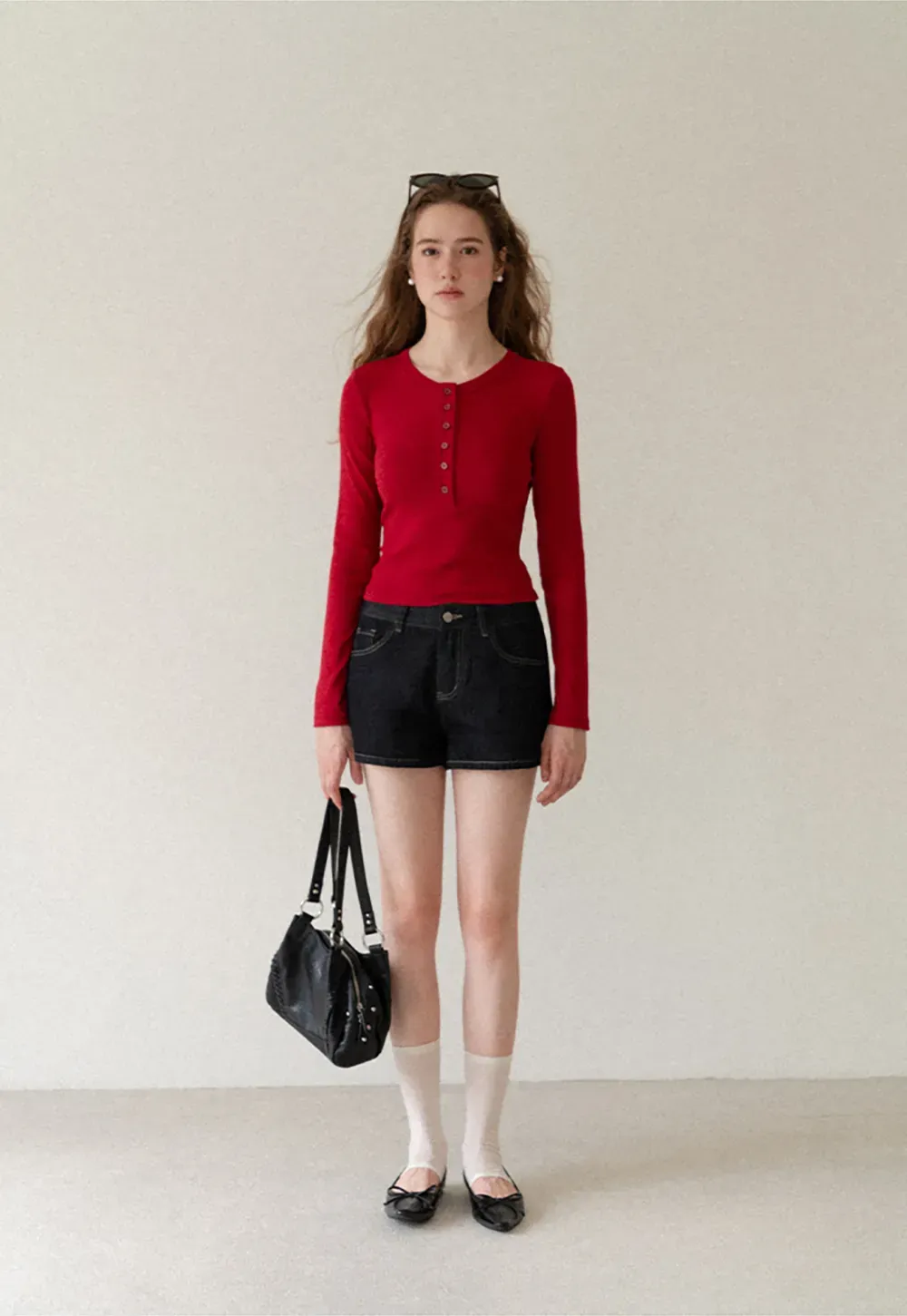 High Waist Cropped Denim Shorts