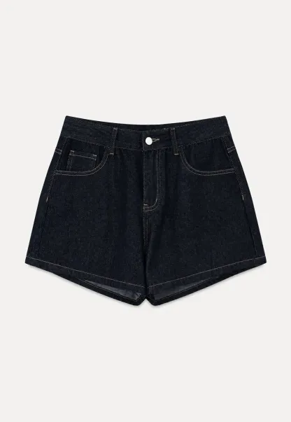 High Waist Cropped Denim Shorts