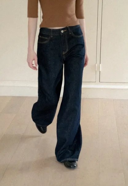 Wide Leg High Waist Denim Jeans