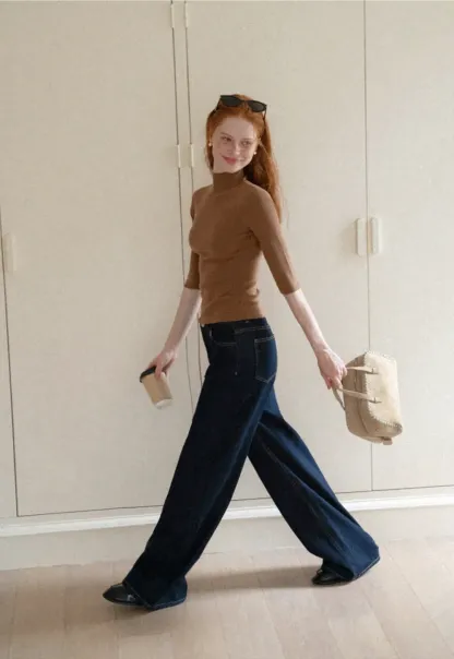 Wide Leg High Waist Denim Jeans
