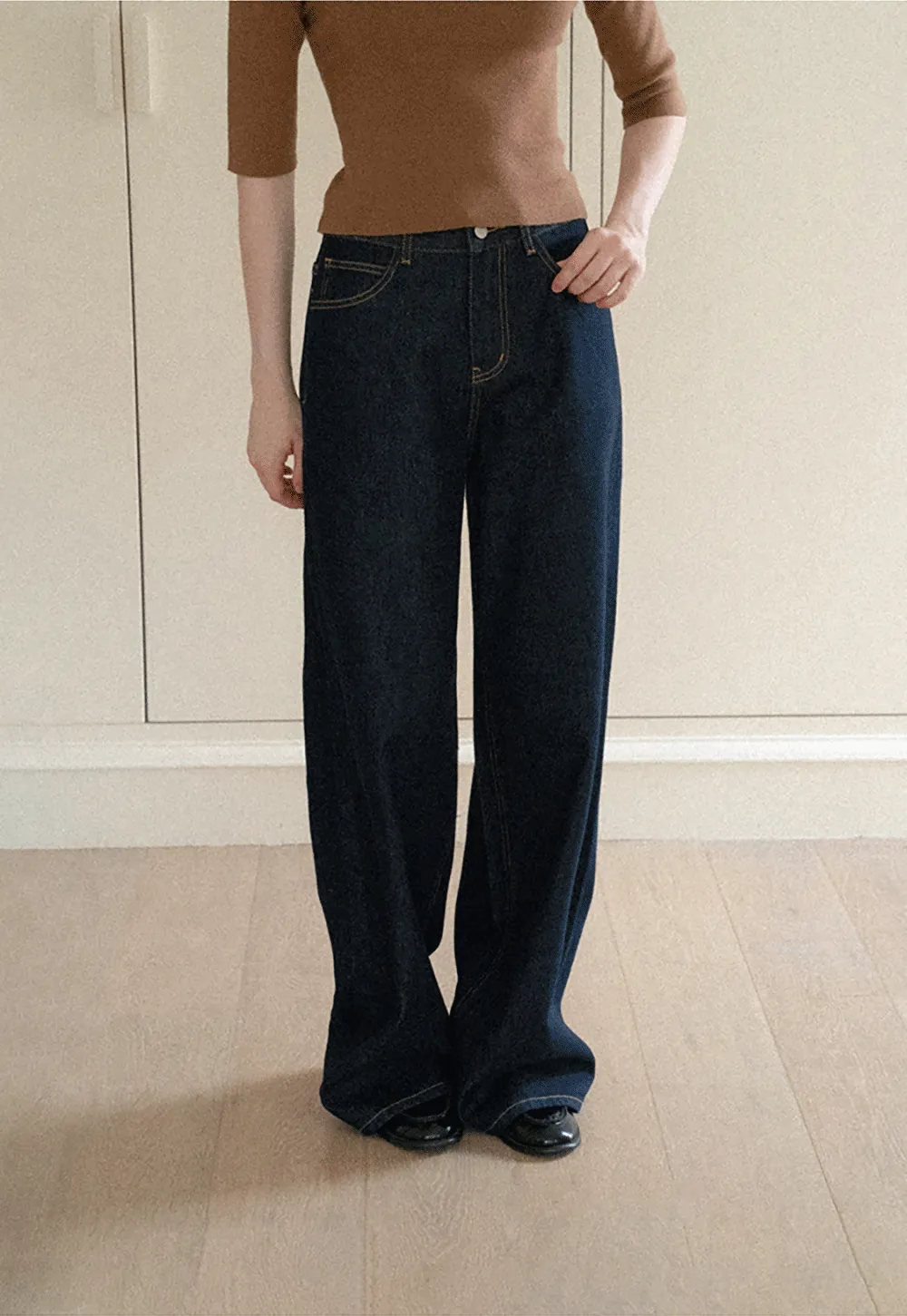 Wide Leg High Waist Denim Jeans