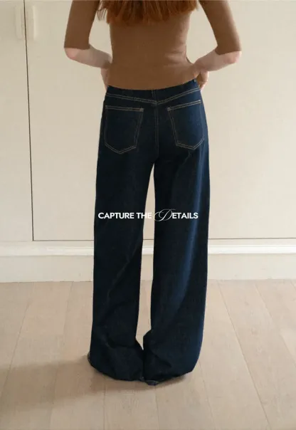 Wide Leg High Waist Denim Jeans