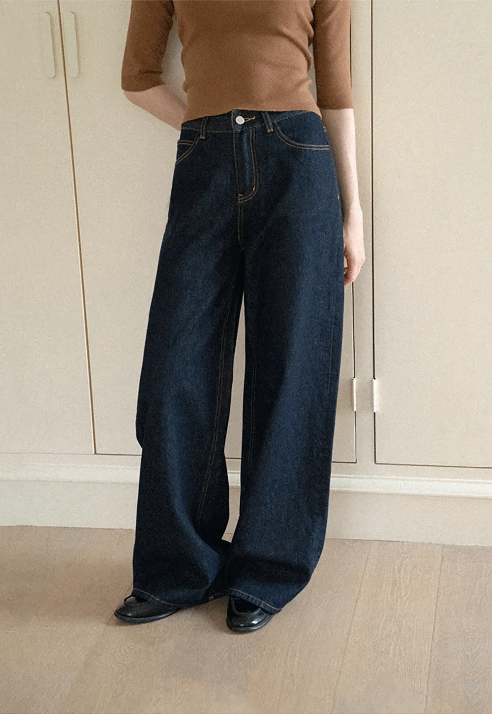 Wide Leg High Waist Denim Jeans