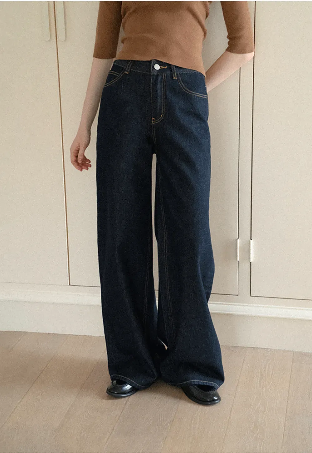 Wide Leg High Waist Denim Jeans