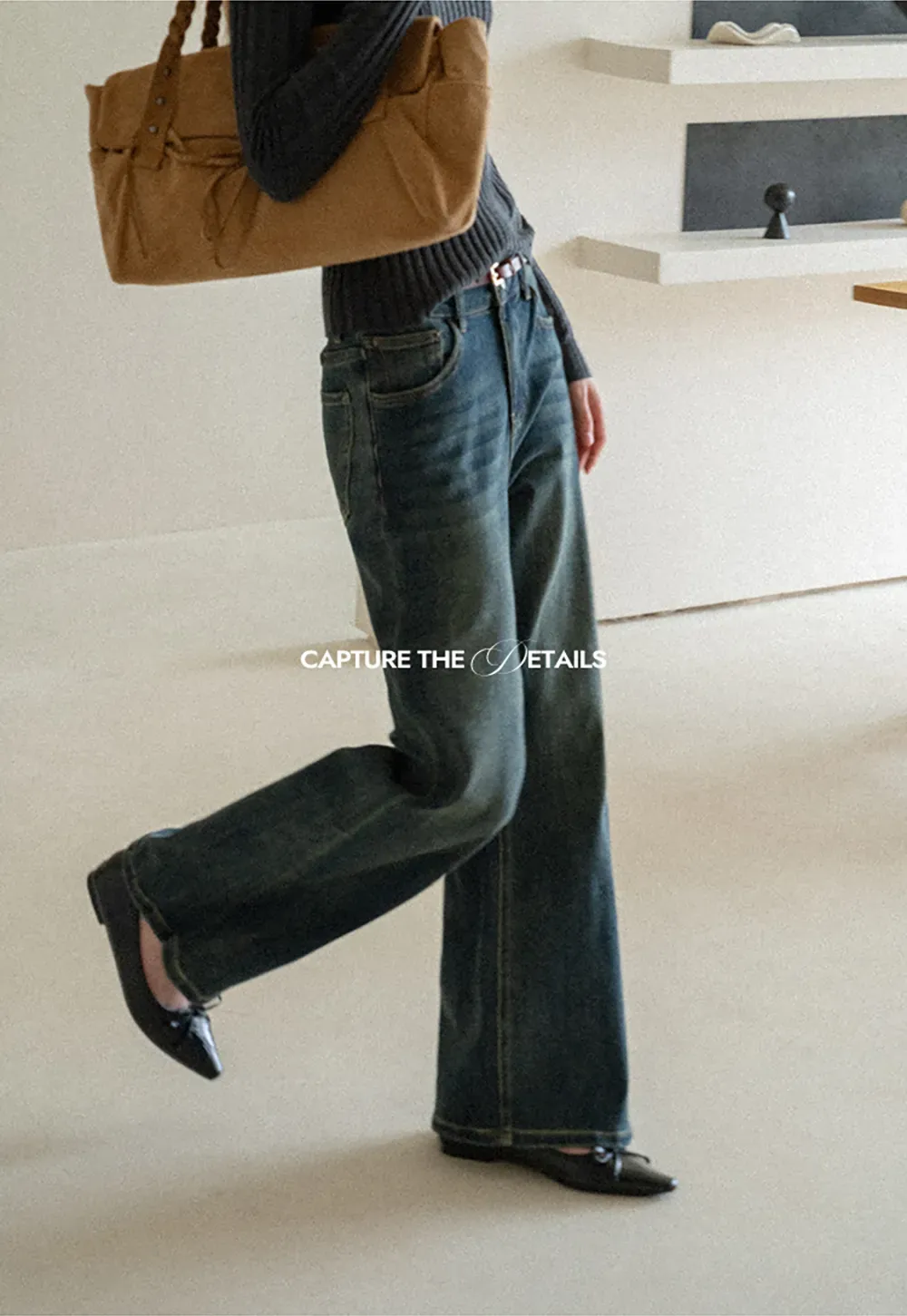 Wide Leg Straight Cut Denim Jeans