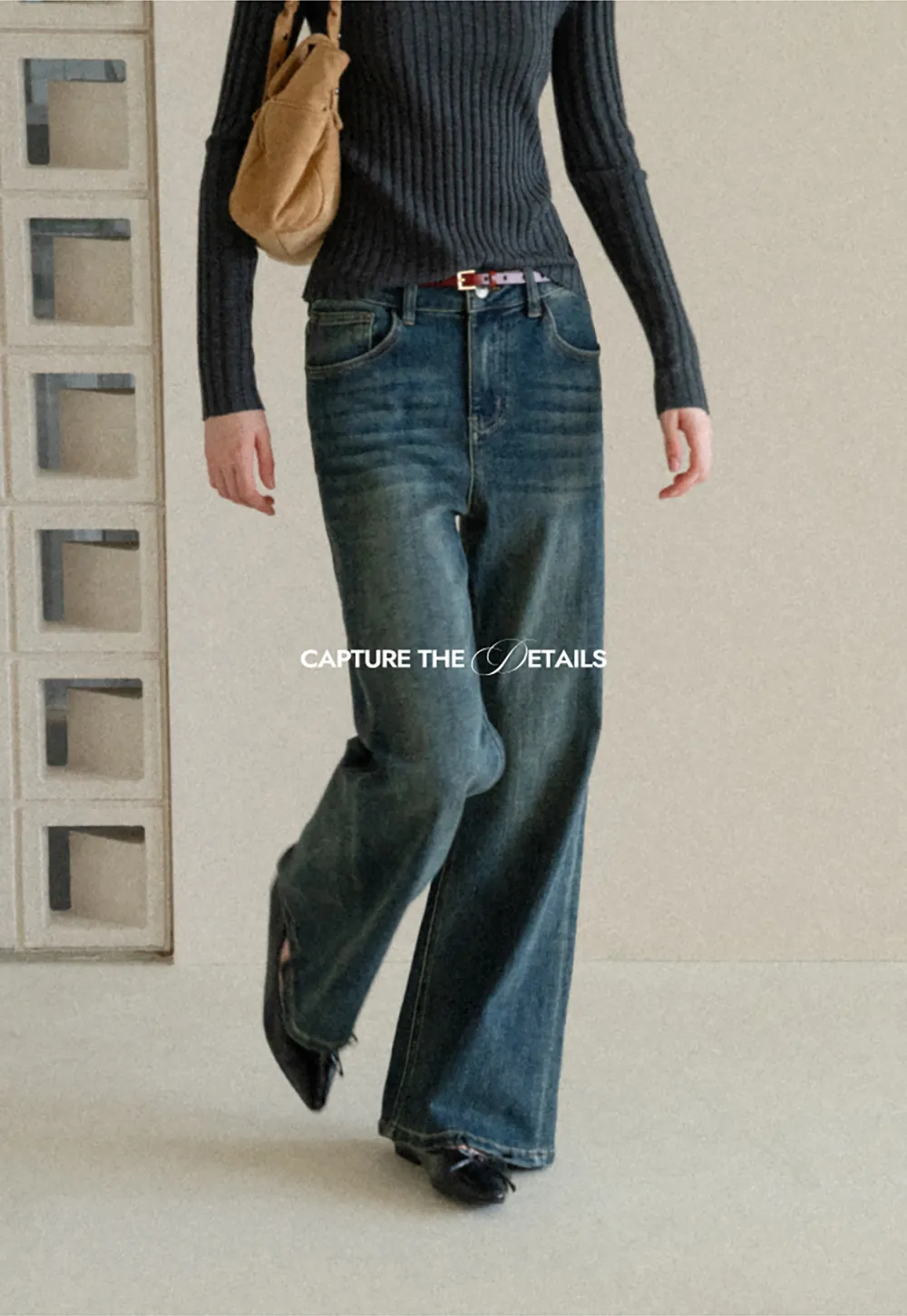 Wide Leg Straight Cut Denim Jeans